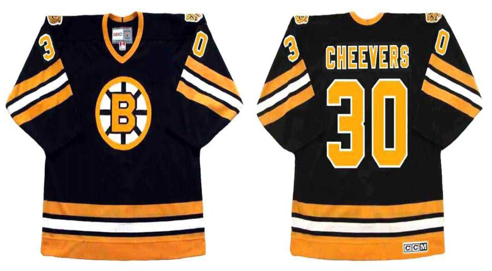 2019 Men Boston Bruins 30 Cheevers Black CCM NHL jerseys2